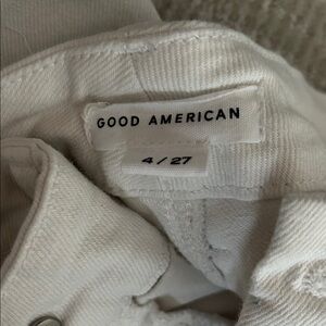 Good American Cream Denim Pants